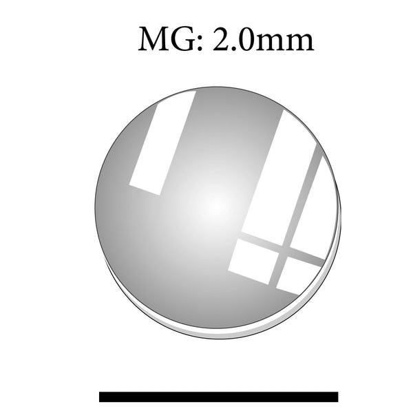 MG 2.0mm 17.2 mm Thickness Round Flat Mineral Glass Crystals