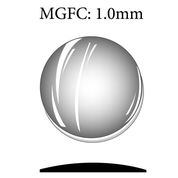 MGFC: 1.0mm 15.7mm Thickness Round Flat Back Magnifying Mineral Glass Crystals