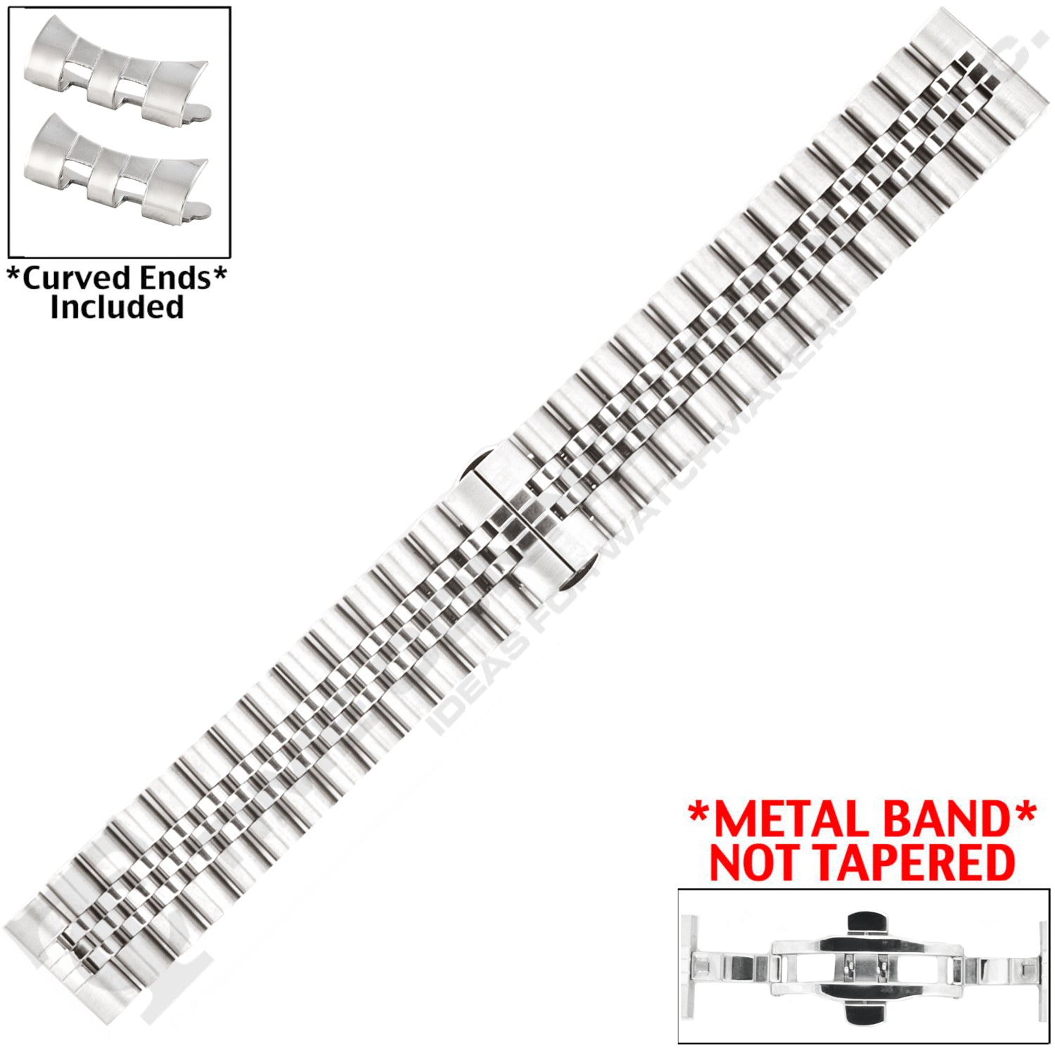 8004 Series Solid Stainless Steel Jubilee Style Metal Bands (Straight or Curved Ends)