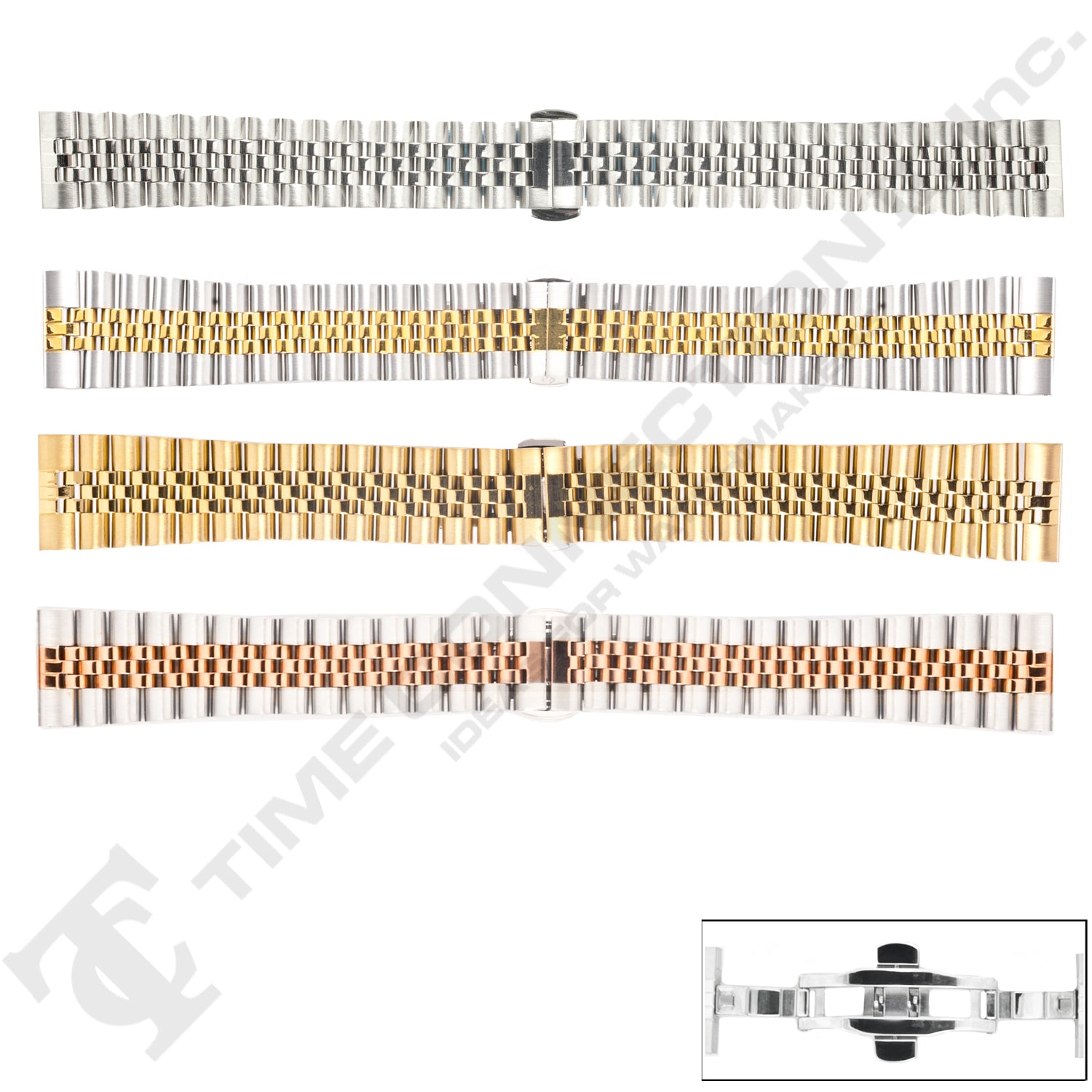 8004 Series Solid Stainless Steel Jubilee Style Metal Bands (Straight or Curved Ends)