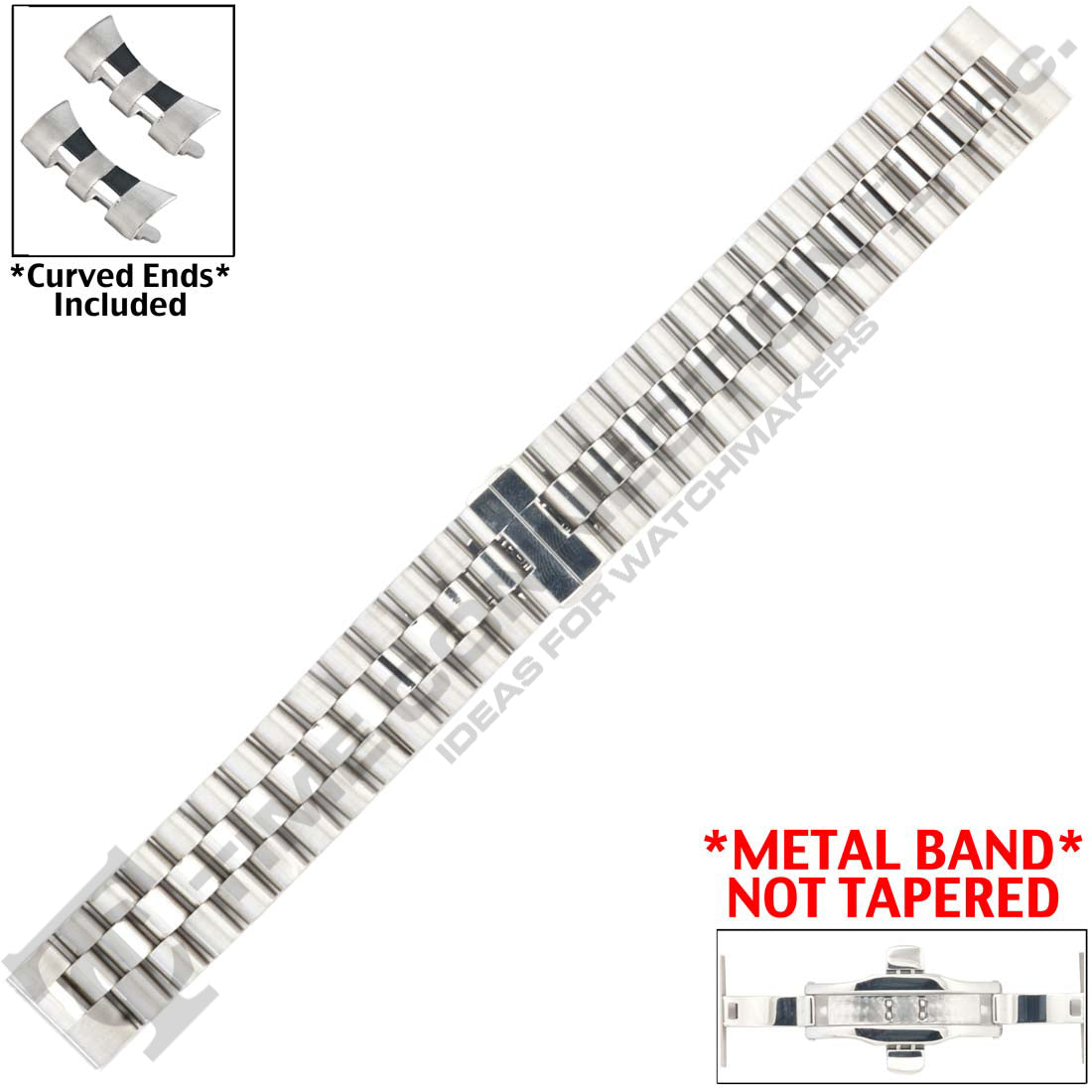8006 Series President Style Solid Stainless Steel Metal Bands (Straight or Curved Ends)