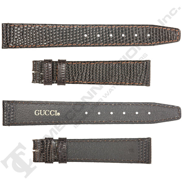 Brown Lizard Grain Leather Strap for Gucci Watches No. 175 (16mm x 14mm)