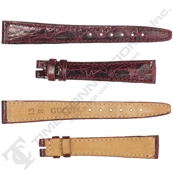Burgundy Crocodile Grain Leather Strap for Gucci Watches No. 177 (13mm x 11mm)