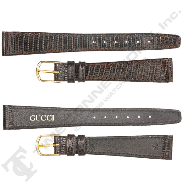 Brown Lizard Grain Leather Strap for Gucci Watches No. 186 (14mm x 10mm)