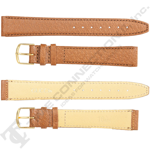 Honey Plain Grain Leather Strap for Gucci Watches No. 189 (16mm x 14mm) LONG BAND