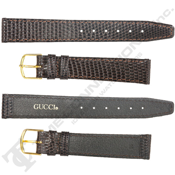 Brown Lizard Grain Leather Strap for Gucci Watches No. 190 (16mm x 14mm)
