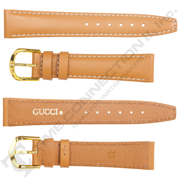 Honey Plain Grain Leather Strap for Gucci Watches No. 193 (16mm x 14mm) SHORT BAND