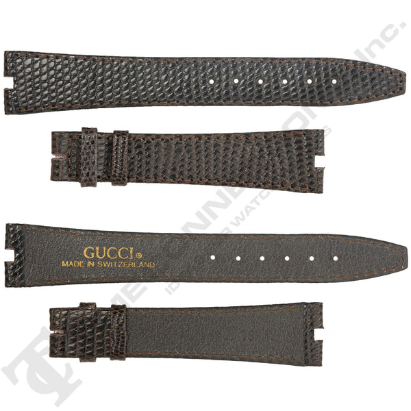 Brown Lizard Grain Leather Strap for Gucci Watches No. 198 (18mm x 14mm)