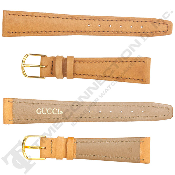 Honey Plain Grain Leather Strap for Gucci Watches No. 207 (16mm x 12mm)