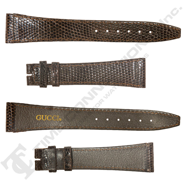 Brown Lizard Grain Leather Strap for Gucci Watches No. 204 (19mm x 14mm)