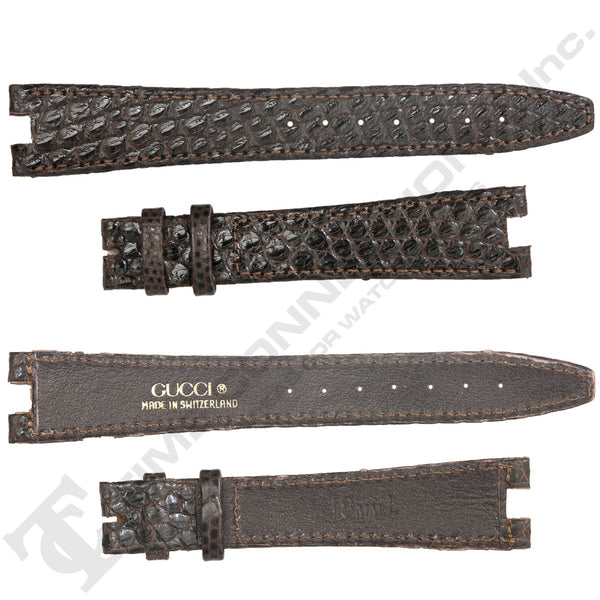 Brown Lizard Grain Leather Strap for Gucci Watches No. 209 (18mm x 14mm) LONG BAND