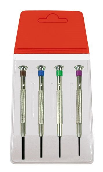 Horotec MSA01.008 Set of 4 Screwdrivers with Fixed Male Key Kit