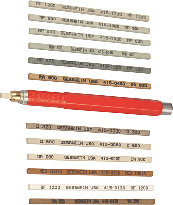 Horotec MSA 16.155 Assortment of Synthetic Stones (13 Pieces + 1 Stone Holder Tool)