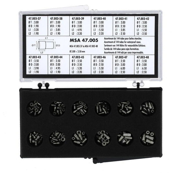 Horotec MSA 47.005 Assortment of Tubes for Waterproof Cases Ø3.00 & 3.50mm (144 Total Pieces)