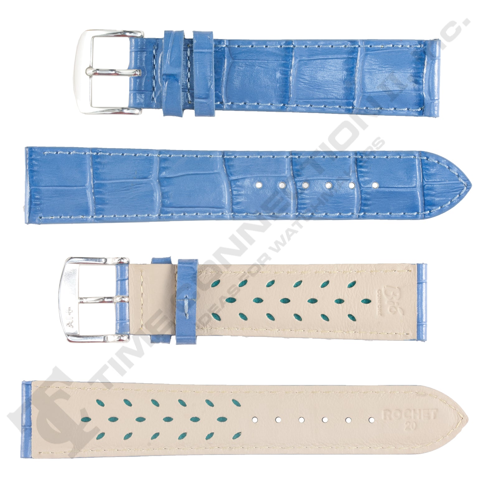 ZRC No. 519 Alligator Grain Fine Leather Aeroconfort Straps (12mm~30mm)