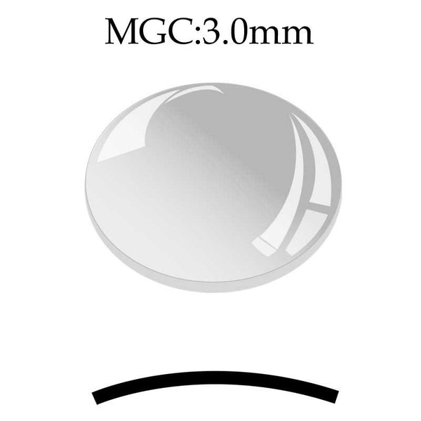 MGC: 3.0mm Thickness Round Concave Low Dome Mineral Glass Crystal
