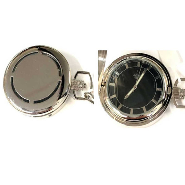 PW-206, Colibri Silver Pocket Watch with Black Face
