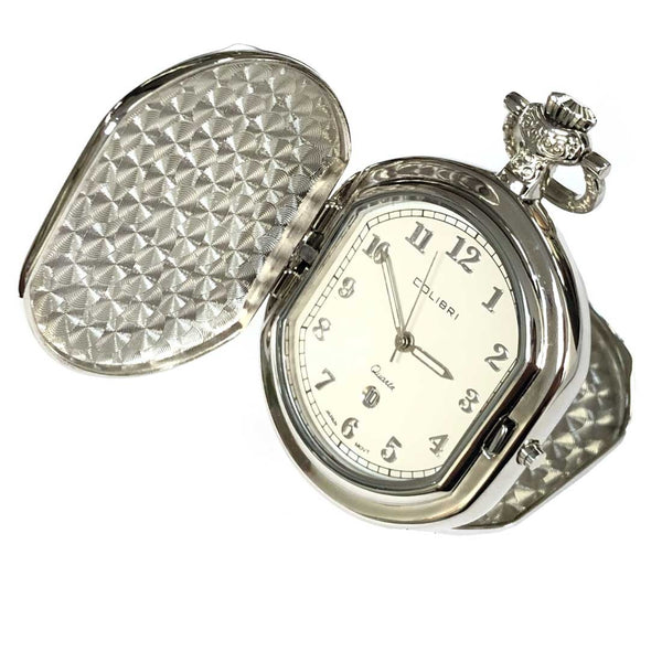 PW-230, Colibri Silver Pocket Watch with White Face (NO BOX INCLUDED)