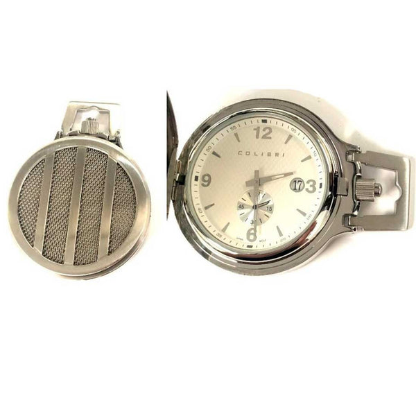 PW-231, Colibri Silver Pocket Watch with Screen Pattern, Colibri White Face