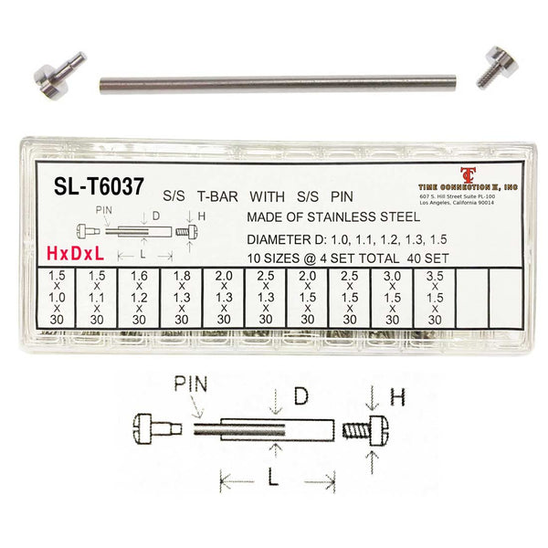 Universal Stainless Steel T-bar / Screw Bar Assortment (Small Size Bars)